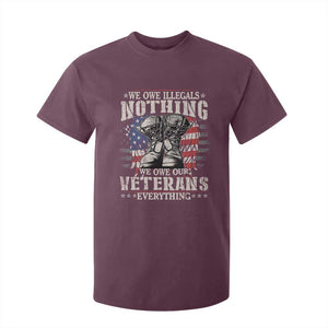 Veterans Day T Shirt For Kid We Owe Illegals Nothing Veterans Everything TS09 Maroon Print Your Wear