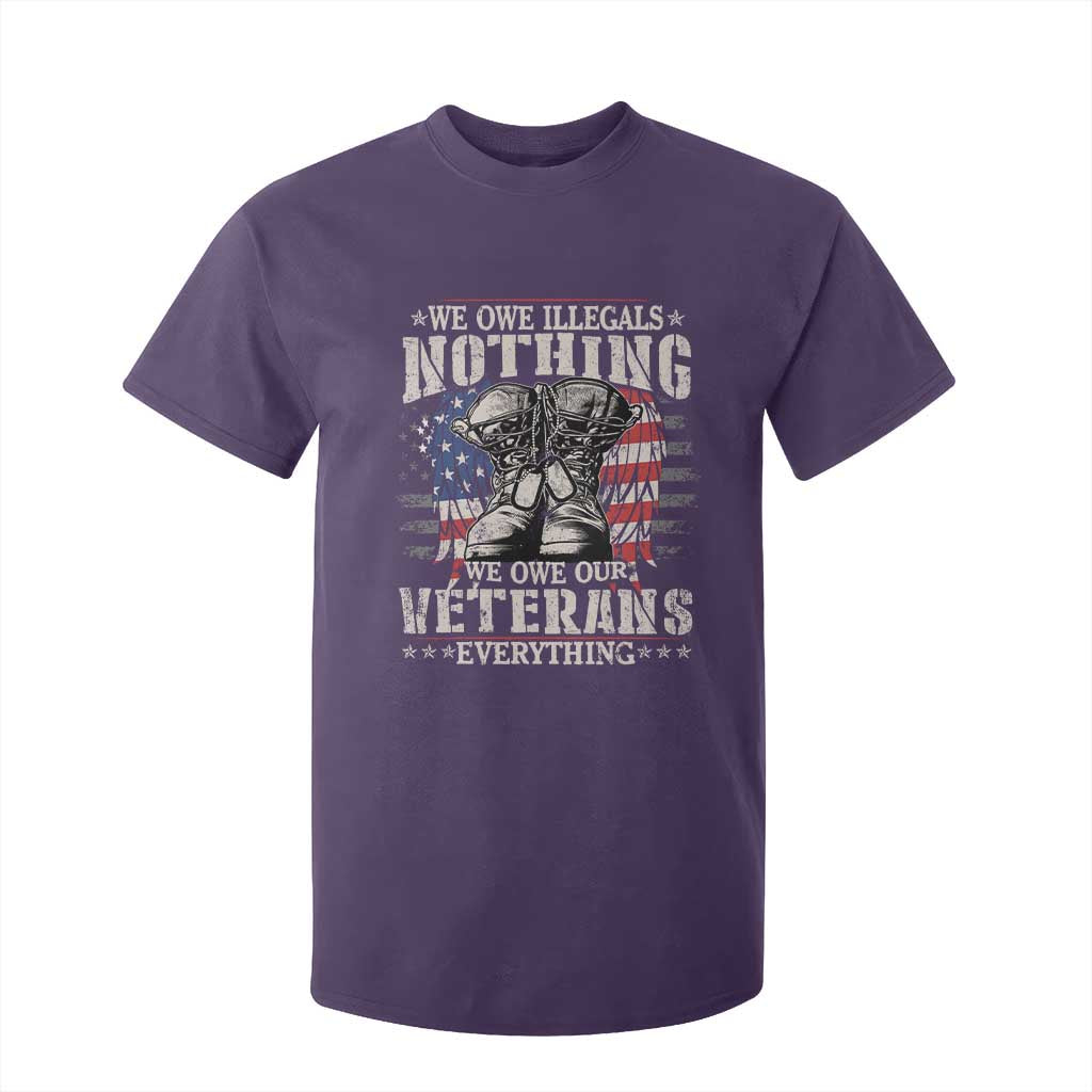 Veterans Day T Shirt For Kid We Owe Illegals Nothing Veterans Everything TS09 Purple Print Your Wear