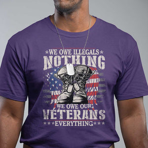 Veterans Day T Shirt We Owe Illegals Nothing Veterans Everything TS09 Purple Print Your Wear