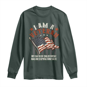 Veteran Pride Long Sleeve Shirt My Oath Has No Expiration TS09 Dark Forest Green Print Your Wear