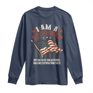 Veteran Pride Long Sleeve Shirt My Oath Has No Expiration TS09 Navy Print Your Wear