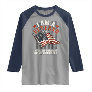 Veteran Pride Raglan Shirt My Oath Has No Expiration TS09 Sport Gray Navy Print Your Wear