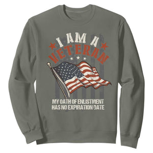 Veteran Pride Sweatshirt My Oath Has No Expiration TS09 Military Green Print Your Wear