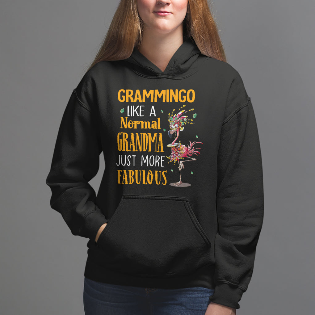 Grammingo Like A Normal Grandma Just More Fabulous Flamingo Hoodie TS09 Black Printyourwear