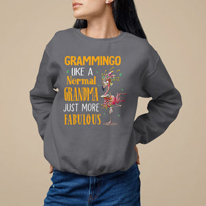 Grammingo Like A Normal Grandma Just More Fabulous Flamingo Sweatshirt TS09 Charcoal Printyourwear