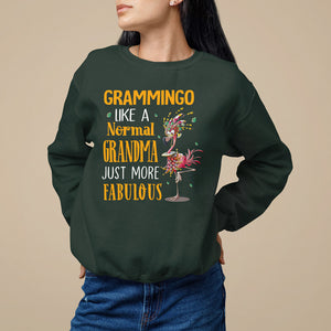 Grammingo Like A Normal Grandma Just More Fabulous Flamingo Sweatshirt TS09 Dark Forest Green Printyourwear