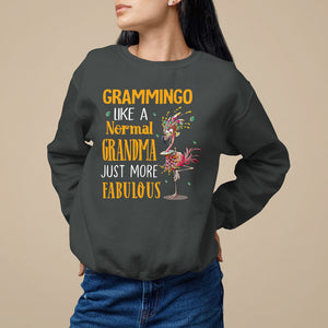 Grammingo Like A Normal Grandma Just More Fabulous Flamingo Sweatshirt TS09 Dark Heather Printyourwear