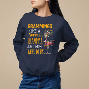 Grammingo Like A Normal Grandma Just More Fabulous Flamingo Sweatshirt TS09 Navy Printyourwear