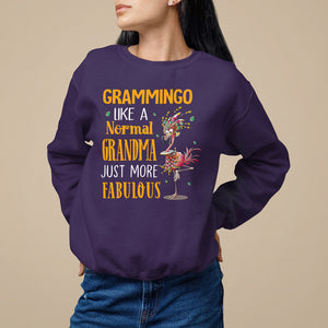 Grammingo Like A Normal Grandma Just More Fabulous Flamingo Sweatshirt TS09 Purple Printyourwear