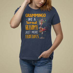 Grammingo Like A Normal Grandma Just More Fabulous Flamingo T Shirt For Women TS09 Navy Printyourwear