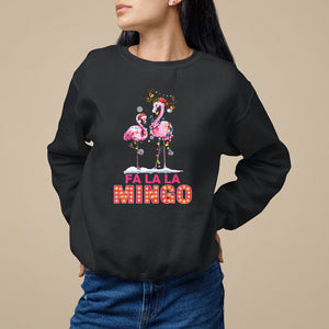 Fa La La Mingo Flamingo Hawaiian Retro Christmas Sweatshirt TS09 Ice Gray Printyourwear