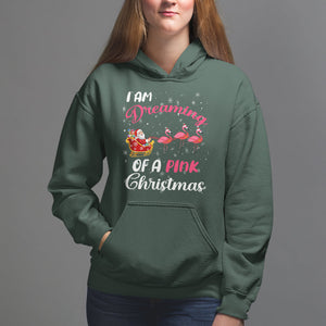 I Am Dreaming Of A Pink Christmas Santa Flamingo Hoodie TS09 Dark Forest Green Printyourwear