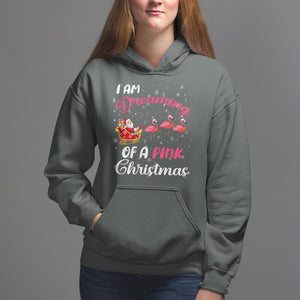 I Am Dreaming Of A Pink Christmas Santa Flamingo Hoodie TS09 Dark Heather Printyourwear