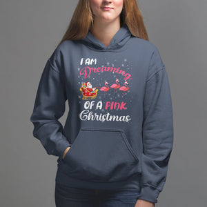 I Am Dreaming Of A Pink Christmas Santa Flamingo Hoodie TS09 Navy Printyourwear