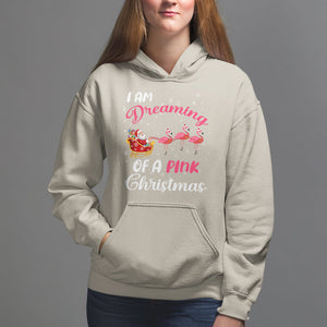 I Am Dreaming Of A Pink Christmas Santa Flamingo Hoodie TS09 Sand Printyourwear