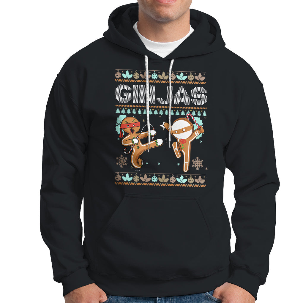 Ginjas Gingerbread Ninjas Funny Christmas Hoodie TS09 Charcoal Printyourwear