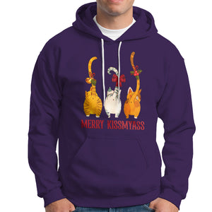 Merry Kissmyass Funny Cat Christmas Hoodie TS09 Purple Printyourwear