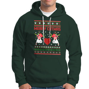 Merry Catmas Funny Cat Christmas Hoodie TS09 Dark Forest Green Printyourwear