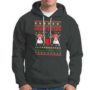 Merry Catmas Funny Cat Christmas Hoodie TS09 Dark Heather Printyourwear