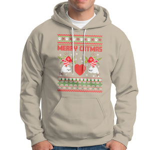 Merry Catmas Funny Cat Christmas Hoodie TS09 Sand Printyourwear