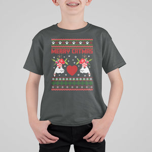 Merry Catmas Funny Cat Christmas T Shirt For Kid TS09 Dark Heather Printyourwear