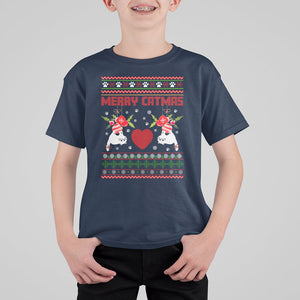 Merry Catmas Funny Cat Christmas T Shirt For Kid TS09 Navy Printyourwear