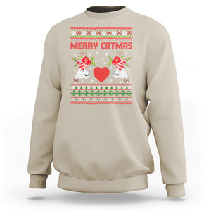 Merry Catmas Funny Cat Christmas Sweatshirt TS09 Sand Printyourwear