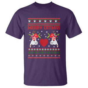 Merry Catmas Funny Cat Christmas T Shirt TS09 Purple Printyourwear