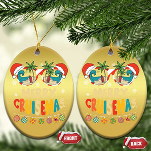 Xmas Cruising Christmas Ornament Merry Cruisemas Palm Tree Sunglass Cruise TS09 Oval Gold Print Your Wear