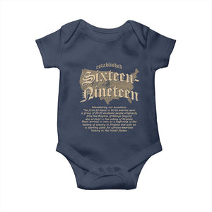 Black History Baby Onesie 1619 Sixteen-Nineteen Established TS09 Navy Print Your Wear