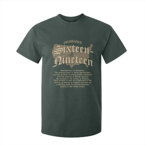 Black History T Shirt For Kid 1619 Sixteen-Nineteen Established TS09 Dark Forest Green Print Your Wear