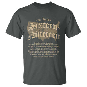 Black History T Shirt 1619 Sixteen-Nineteen Established TS09 Dark Heather Print Your Wear