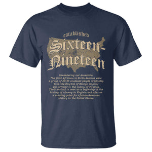 Black History T Shirt 1619 Sixteen-Nineteen Established TS09 Navy Print Your Wear