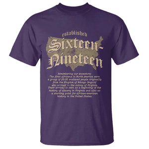 Black History T Shirt 1619 Sixteen-Nineteen Established TS09 Purple Print Your Wear