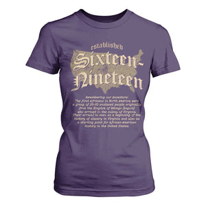 Black History T Shirt For Women 1619 Sixteen-Nineteen Established TS09 Purple Print Your Wear