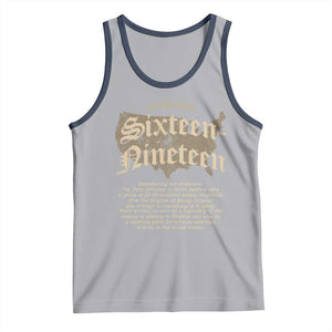 Black History Tank Top 1619 Sixteen-Nineteen Established TS09 Athletic Heather Navy Print Your Wear