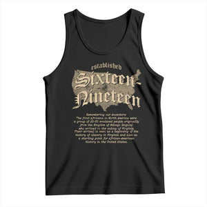 Black History Tank Top 1619 Sixteen-Nineteen Established TS09 Black Print Your Wear