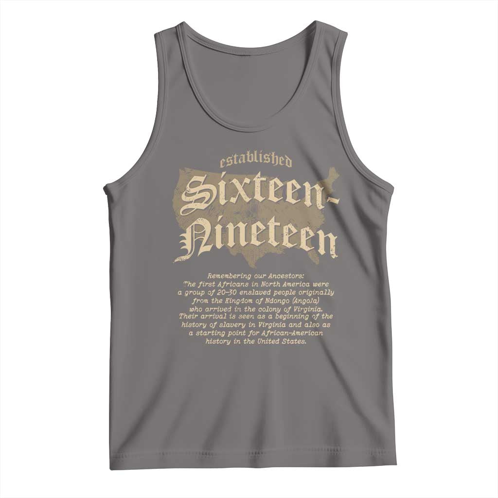 Black History Tank Top 1619 Sixteen-Nineteen Established TS09 Deep Heather Print Your Wear