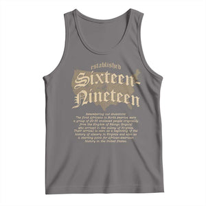 Black History Tank Top 1619 Sixteen-Nineteen Established TS09 Deep Heather Print Your Wear