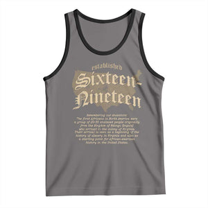 Black History Tank Top 1619 Sixteen-Nineteen Established TS09 Deep Heather Black Print Your Wear