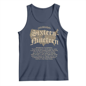 Black History Tank Top 1619 Sixteen-Nineteen Established TS09 Navy Print Your Wear