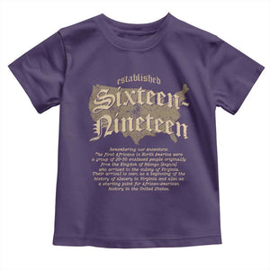 Black History Toddler T Shirt 1619 Sixteen-Nineteen Established TS09 Purple Print Your Wear