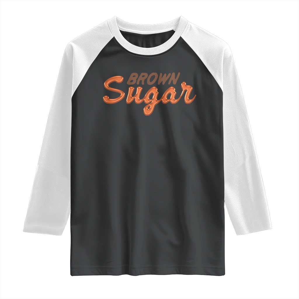 Melanin African Pride Raglan Shirt Brown Sugar TS09 Black White Print Your Wear