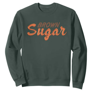 Melanin African Pride Sweatshirt Brown Sugar TS09 Dark Forest Green Print Your Wear