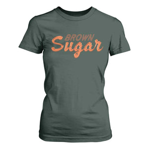 Melanin African Pride T Shirt For Women Brown Sugar TS09 Dark Forest Green Print Your Wear