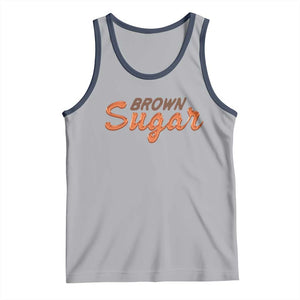 Melanin African Pride Tank Top Brown Sugar TS09 Athletic Heather Navy Print Your Wear