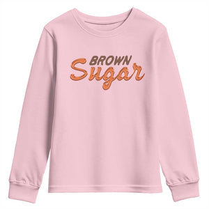 Melanin African Pride Youth Sweatshirt Brown Sugar TS09 Light Pink Print Your Wear