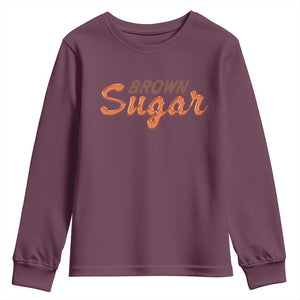 Melanin African Pride Youth Sweatshirt Brown Sugar TS09 Maroon Print Your Wear