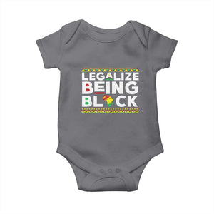 Black Pride Baby Onesie Legalize Being Black History Month TS09 Charcoal Print Your Wear