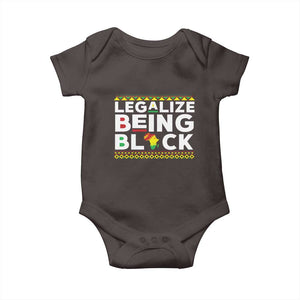 Black Pride Baby Onesie Legalize Being Black History Month TS09 Dark Chocolate Print Your Wear